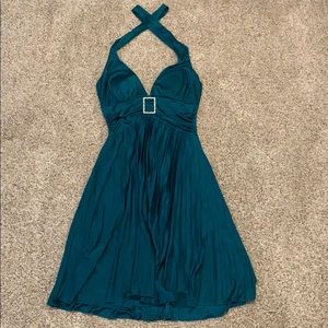Teal halter dress
